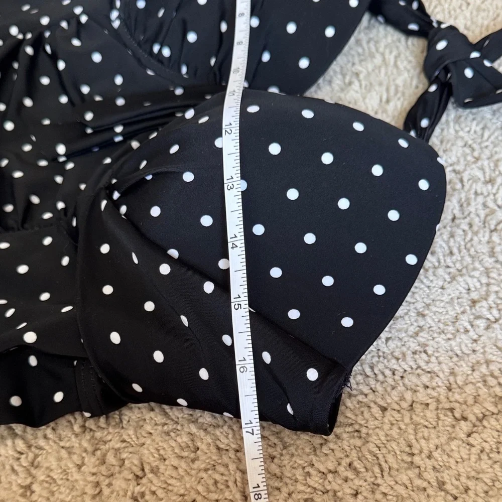 Swimsuits for All Women's One Piece Swimsuit Size 14 Polka Dot Black White EUC